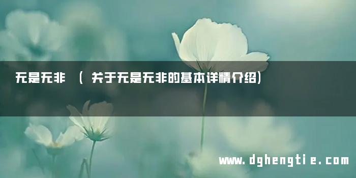 无是无非 (关于无是无非的基本详情介绍)